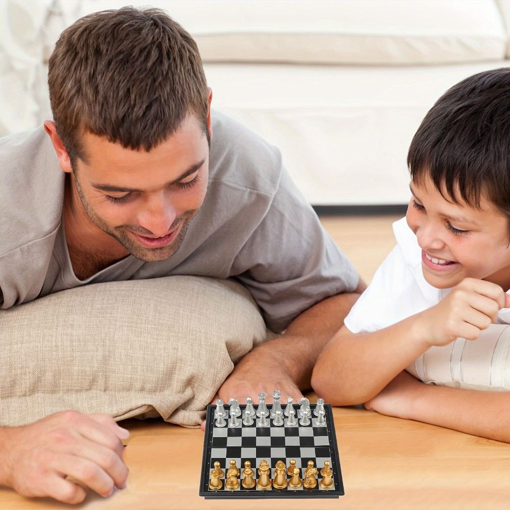 Gold Silver Mini Chess Set Fol - Magnetic Travel Chess review and price