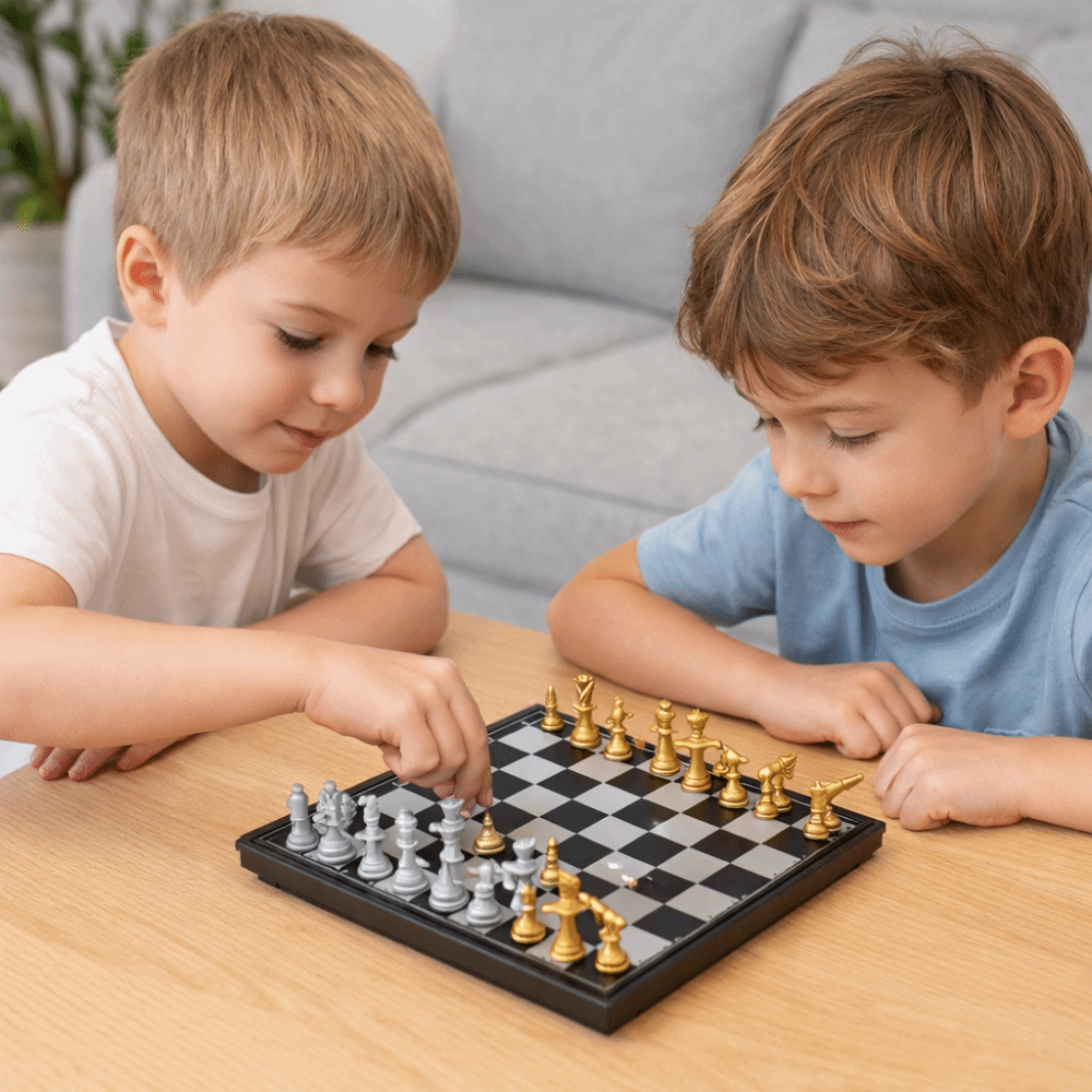 Gold Silver Mini Chess Set Fol - Magnetic Travel Chess review and price