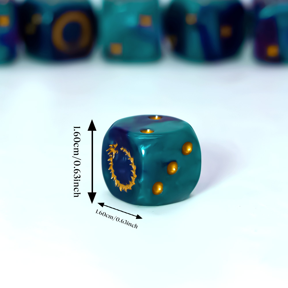 6Pcs Deep Sea Gold Flame D6 Di - Board Game Live review and price