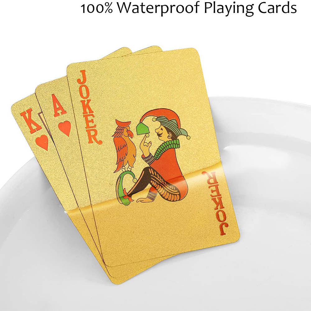 Playing Cards Waterproof Gold  - Board Game With Chips review and price