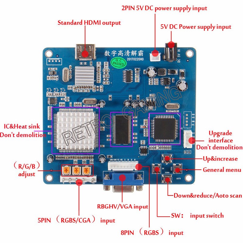 CGA TO HDMI Convertor RGBS / C - Board Game Maker review and price