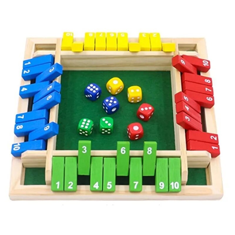 Wooden Dice Board Game Shut Th - Board Game Organization review and price