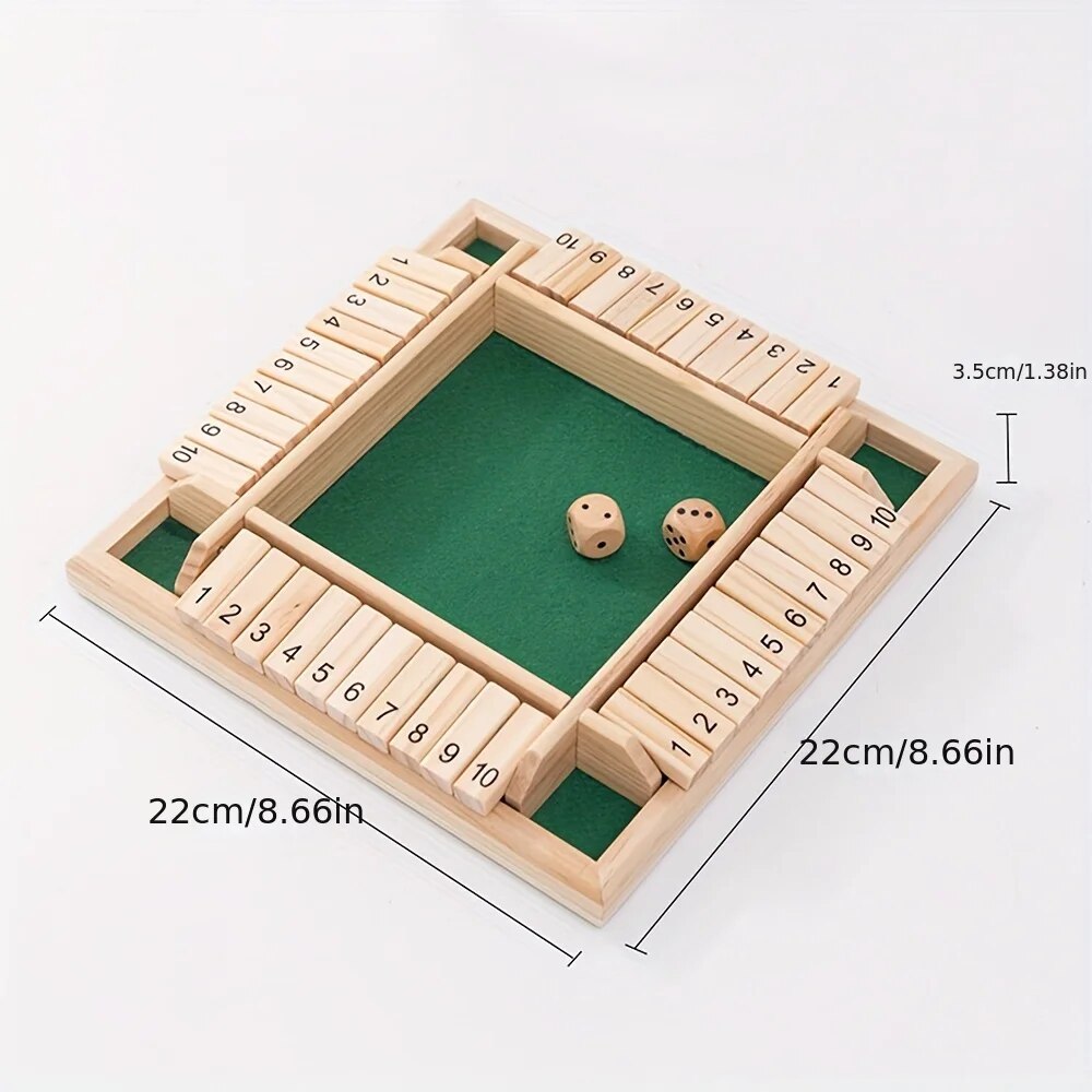 Wooden Dice Board Game Shut Th - Board Game Organization review and price